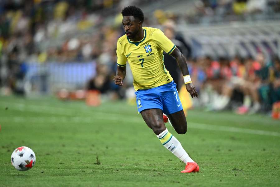 Brazil's Vinicius in action