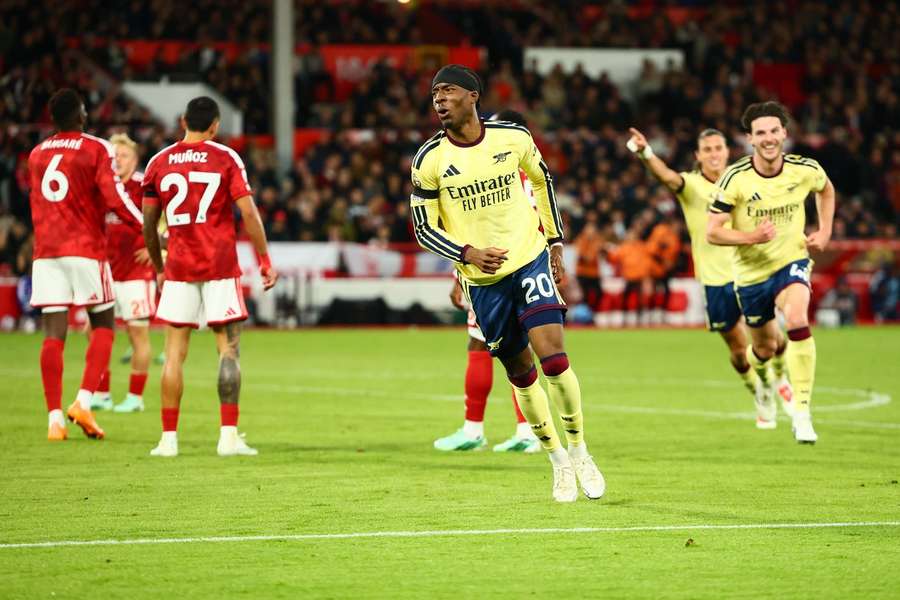 Arsenal's Noni Madueke after scoring the winner against Nottingham Forest Arsenal's Noni Madueke after scoring the winner against Nottingham Forest