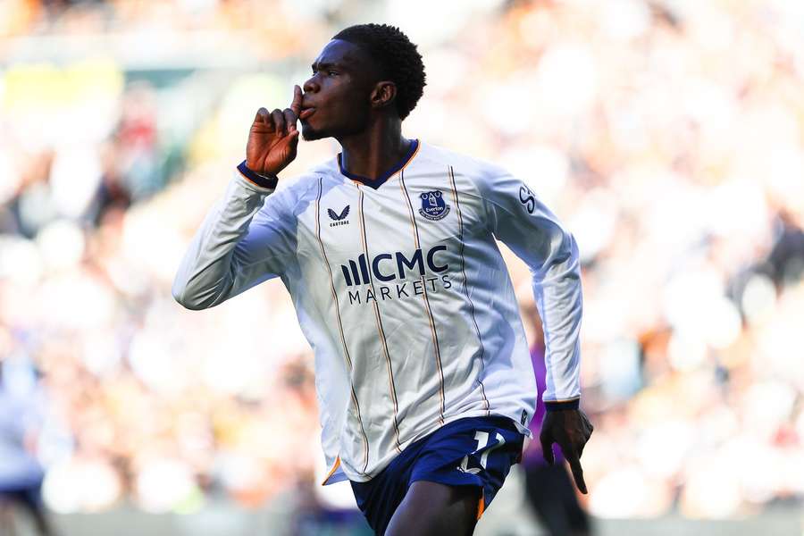 Barry celebrates giving Everton the lead Barry celebrates giving Everton the lead