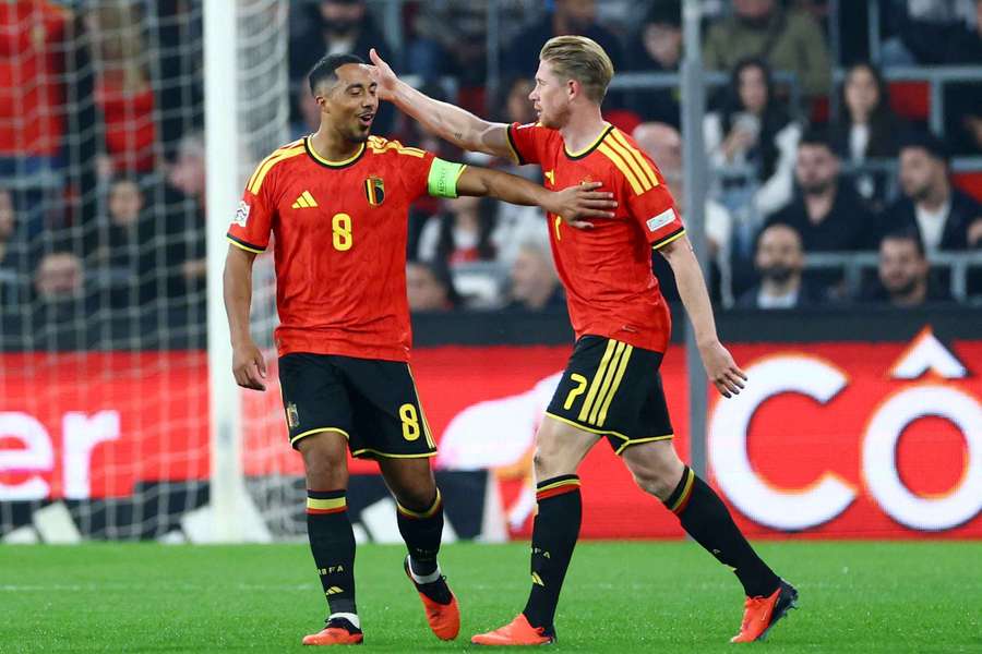 Tielemans (L) and De Bruyne (R) are set to miss the meeting with France Tielemans (L) and De Bruyne (R) are set to miss the meeting with France