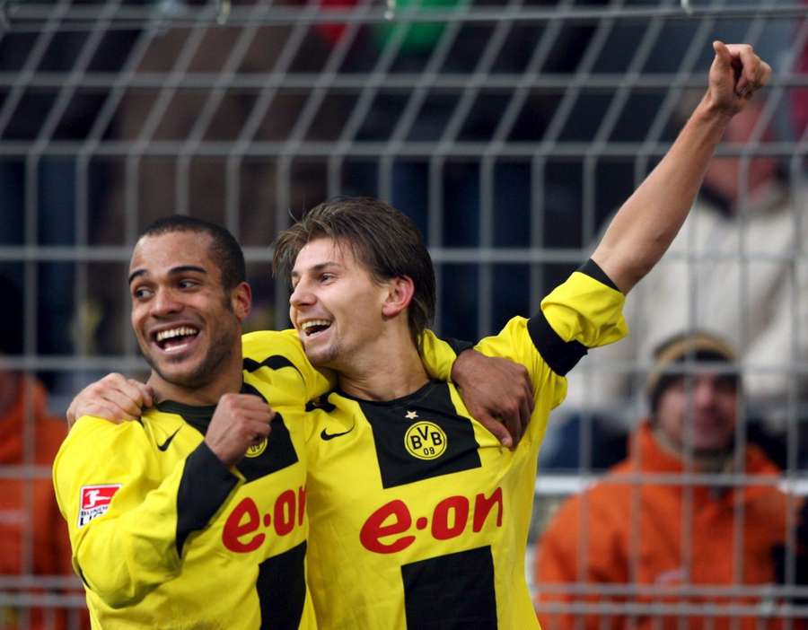 David Odonkor and Ebi Smolarek celebrating a goal for BVB