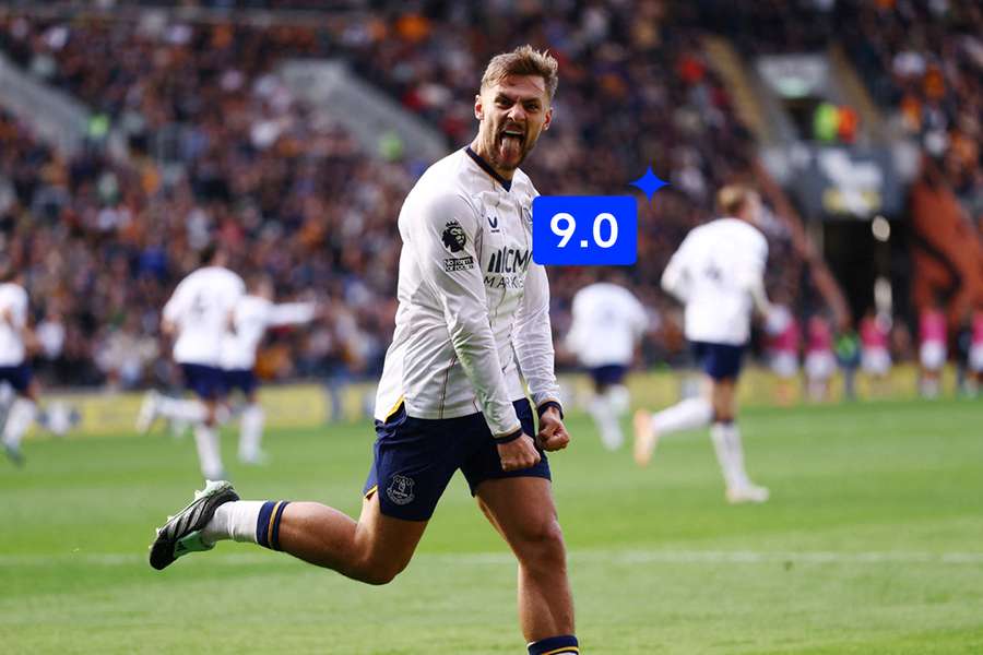 Dewbury-Hall celebrates his goal for Everton Dewbury-Hall celebrates his goal for Everton