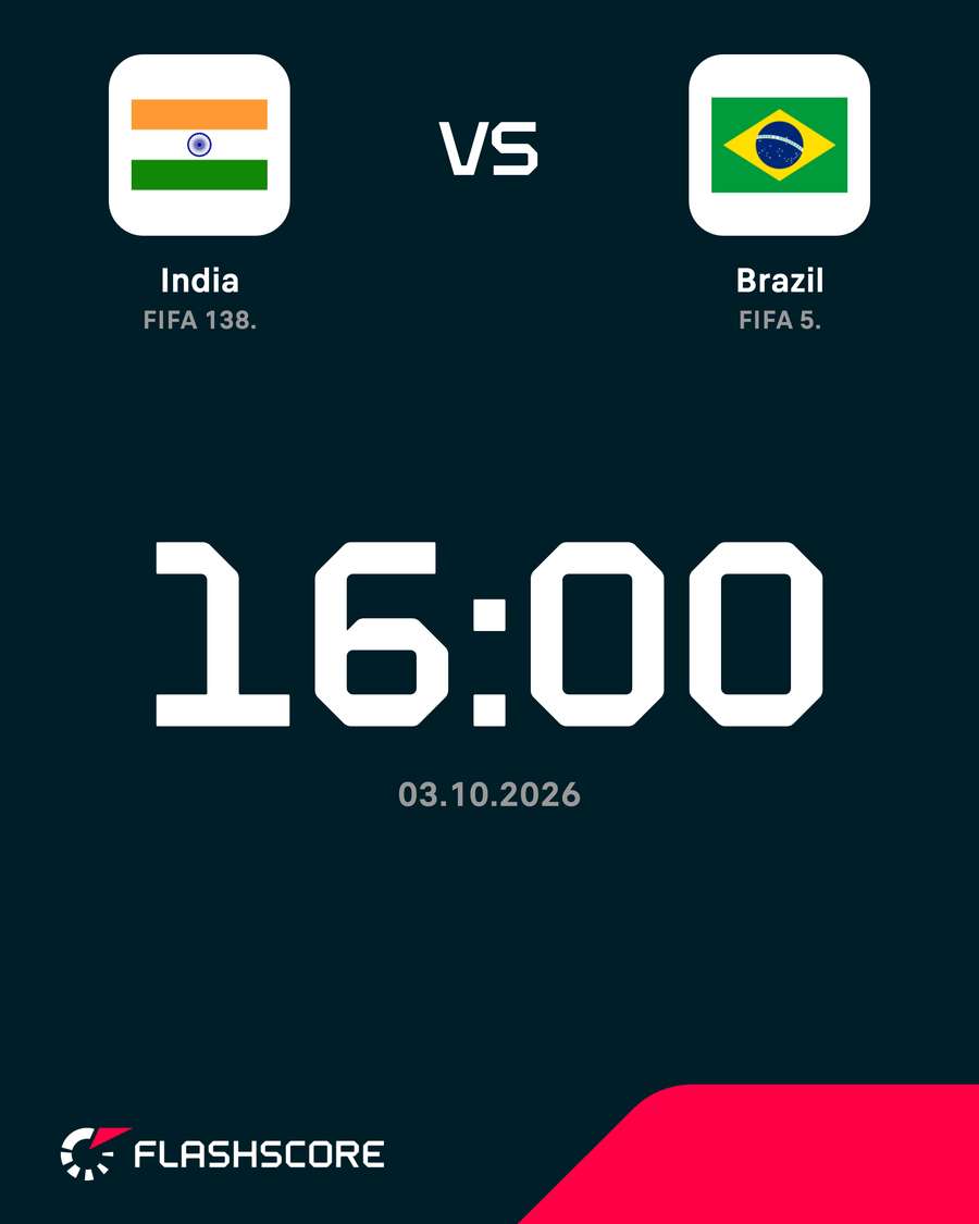 Brazil take on India on October 3rd at 4PM CET Brazil take on India on October 3rd at 4PM CET