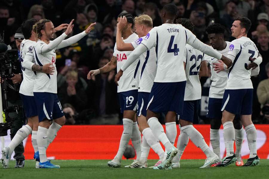 James Maddison celebrates with teammates after scoring the opening goal James Maddison celebrates with teammates after scoring the opening goal