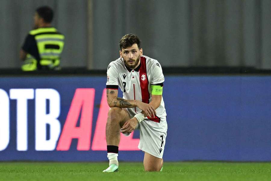 Khvicha Kvaratskhelia after his mistake against Northern Ireland Khvicha Kvaratskhelia after his mistake against Northern Ireland