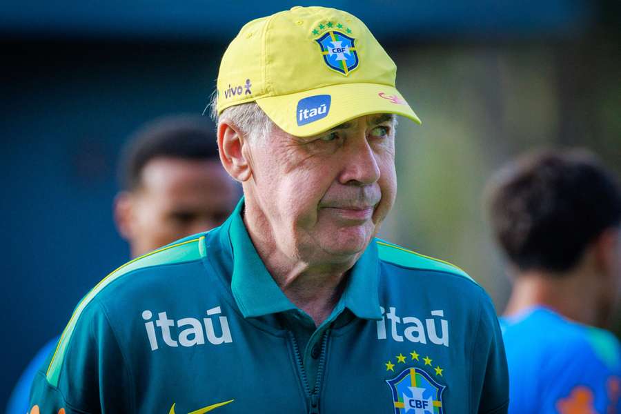 Carlo Ancelotti during Brazil training Carlo Ancelotti during Brazil training