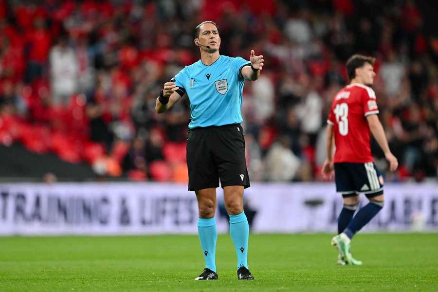 Referee Serdar Gozubuyuk during the England vs Czech Republic game
Referee Serdar Gozubuyuk during the England vs Czech Republic game