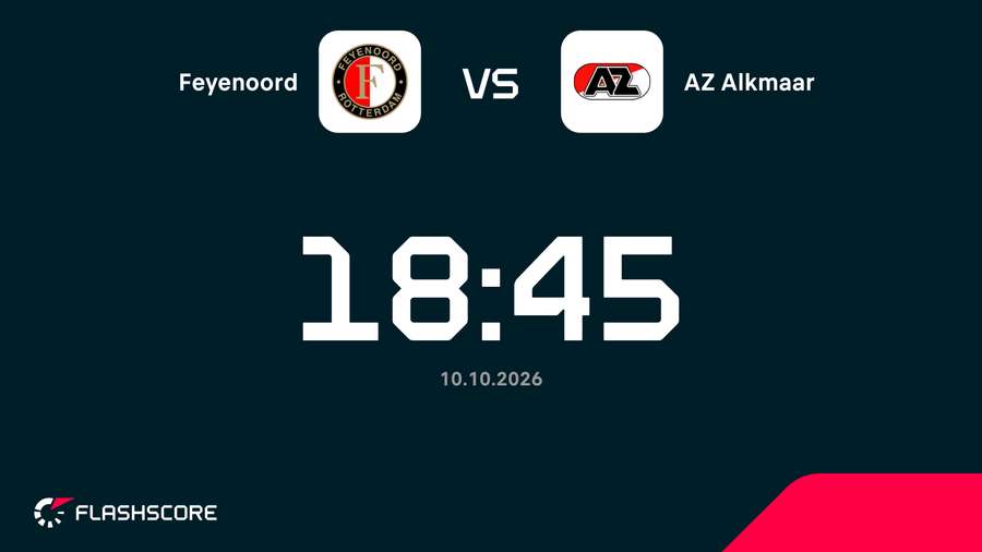 Feyenoord and AZ kick off Saturday evening at 18.45 CEST Feyenoord and AZ kick off Saturday evening at 18.45 CEST