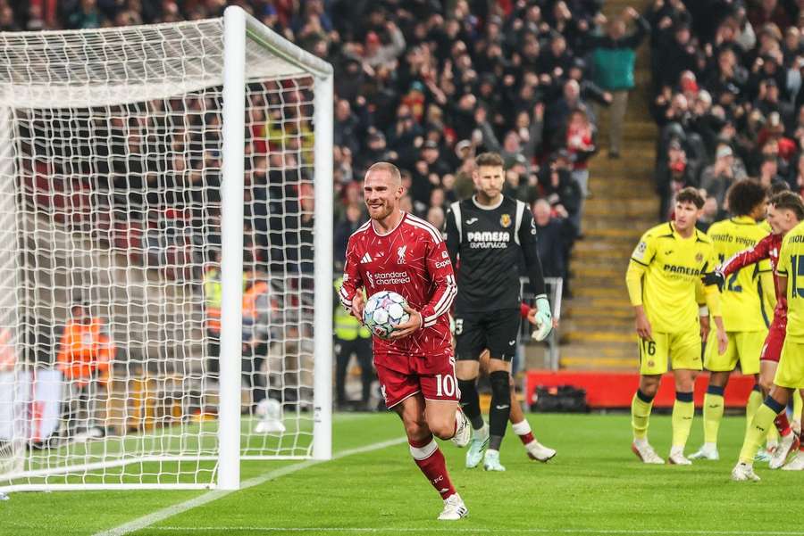 Liverpool's Alexis Mac Allister celebrates scoring against Villarreal Liverpool's Alexis Mac Allister celebrates scoring against Villarreal