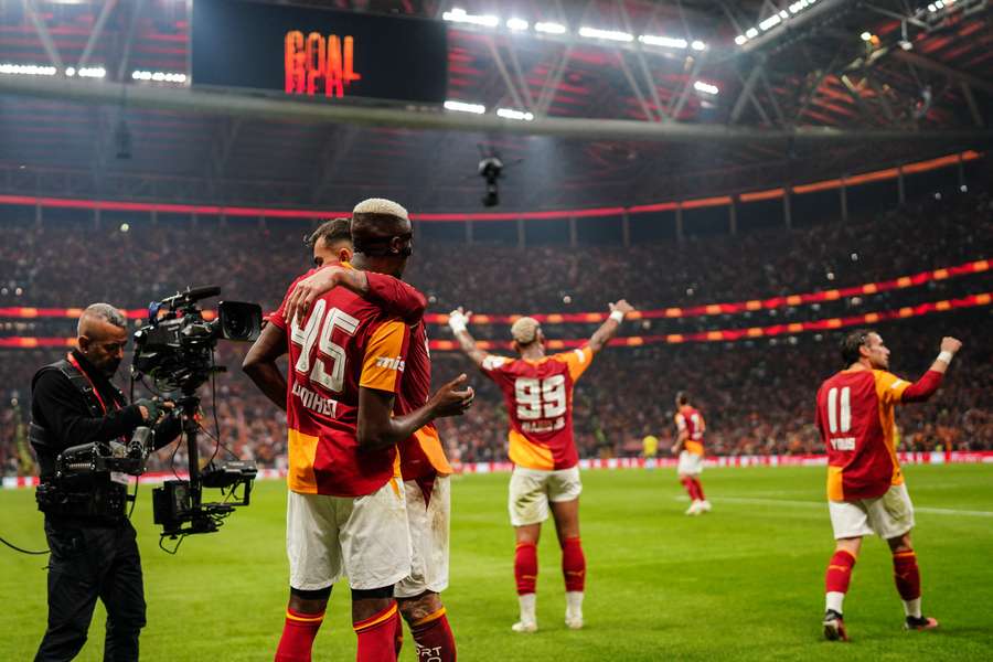 Osimhen celebrates goal Osimhen celebrates goal