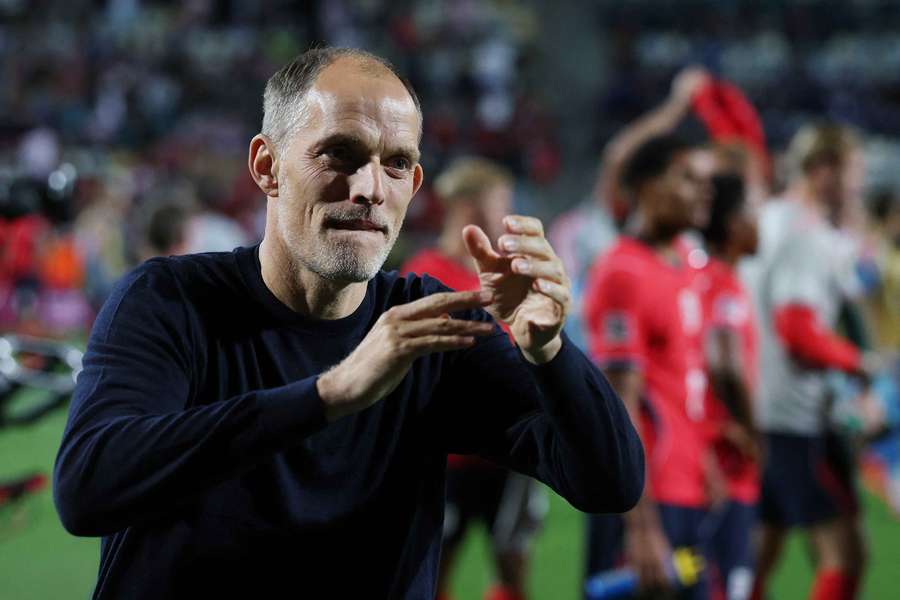 England manager Thomas Tuchel celebrates after the match