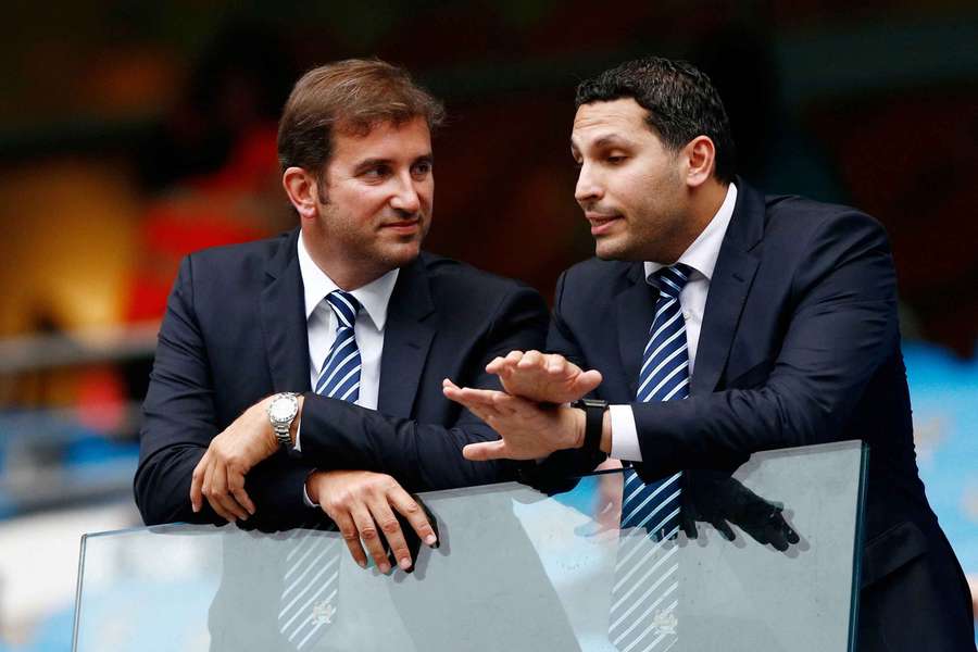 Manchester City's CEO, Ferran Soriano, talks with Chairman Khaldoon Al Mubarak Manchester City's CEO, Ferran Soriano, talks with Chairman Khaldoon Al Mubarak