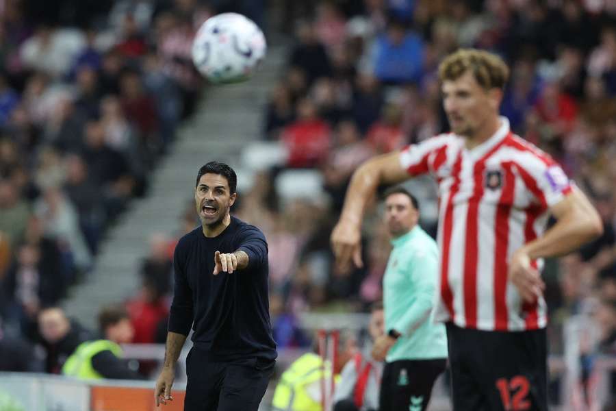 Arteta on the touchline