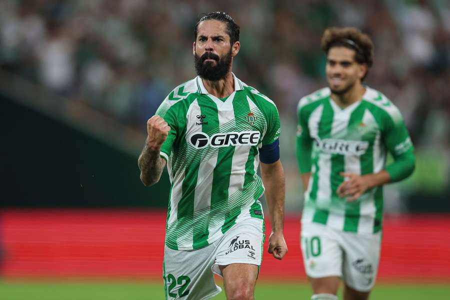 Isco celebrates his opening goal