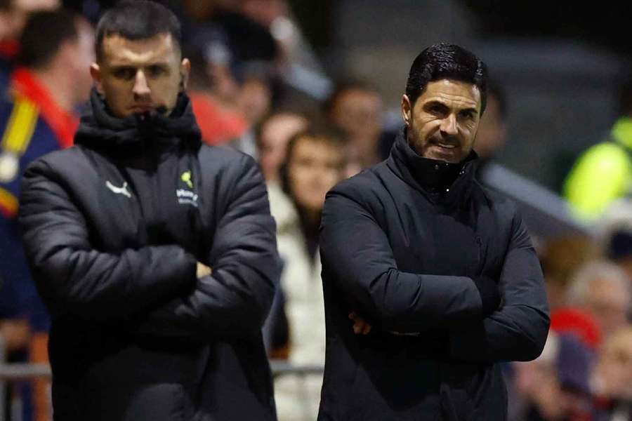 Arsenal manager Mikel Arteta reacts Arsenal manager Mikel Arteta reacts