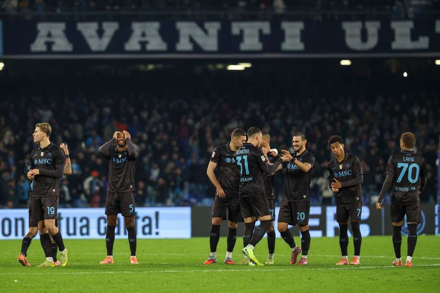 Napoli celebrate their penalty shootout victory