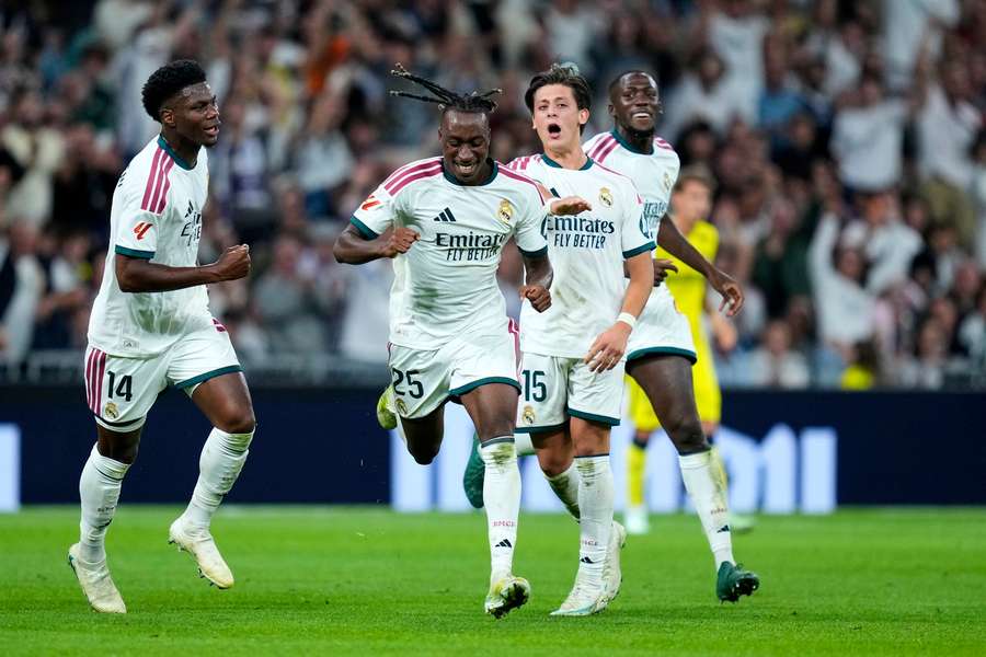 Diomande celebrates his first Real Madrid goal